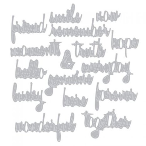 Sizzix Thinlits Die by Tim Holtz Friendship Words: Script (16pcs) (660225) (DISCONTINUED)