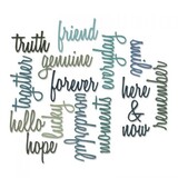 Sizzix Thinlits Die by Tim Holtz Friendship Words: Script (16pcs) (660225) (DISCONTINUED) Sizzix Thinlits Die by Tim Holtz Friendship Words: Script (16pcs) (660225) (DISCONTINUED)