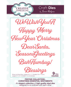 Creative Expressions Jamie Rodgers Craft Die Christmas Essential Sentiments (CEDJR093) (OUTLET)