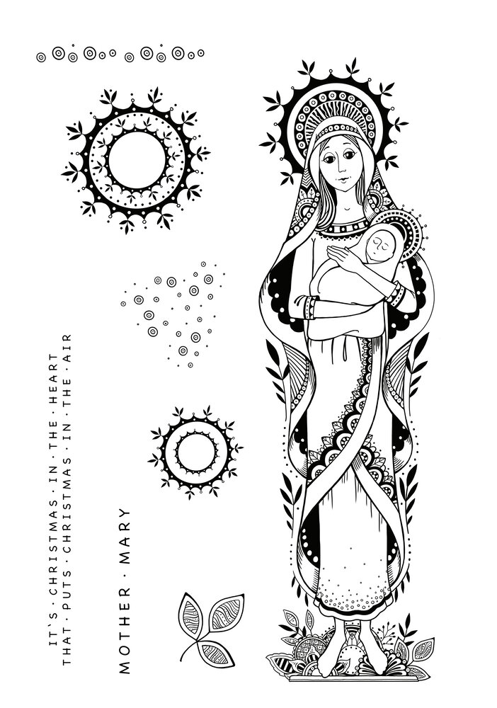 Katkin Krafts Mother Mary A5 Clear Stamp Set (KK0021) (OUTLET)