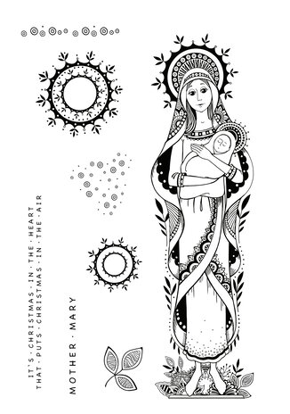 Katkin Krafts Mother Mary A5 Clear Stamp Set (KK0021) (OUTLET)