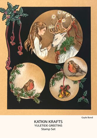 Katkin Krafts Yuletide Greetings A5 Clear Stamp Set (KK0048) (OUTLET)