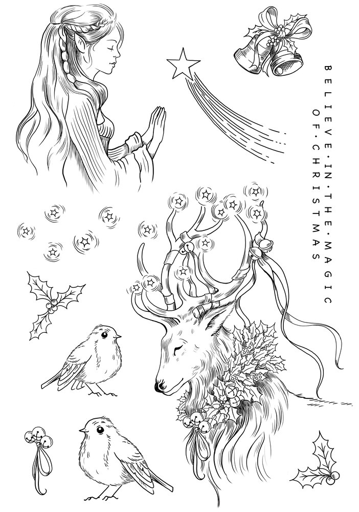 Katkin Krafts Yuletide Greetings A5 Clear Stamp Set (KK0048) (OUTLET)