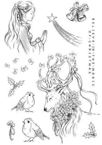 Katkin Krafts Yuletide Greetings A5 Clear Stamp Set (KK0048) (OUTLET)