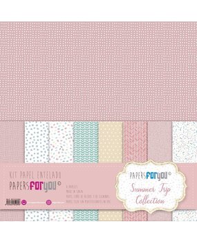 Papers For You Summer Trip 12x12 Inch Canvas Scrap Pack (8pcs) (PFY-12289) (DISCONTINUED)