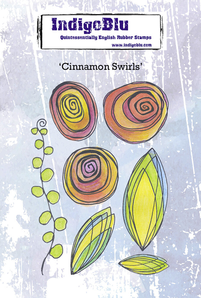 IndigoBlu Cinnamon Swirls A6 Rubber Stamps (IND0816) (DISCONTINUED)