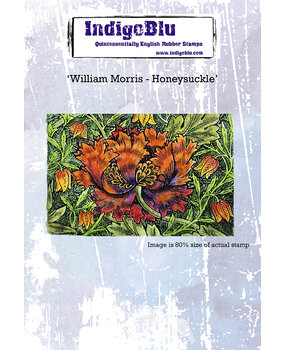 IndigoBlu William Morris Honeysuckle A6 Red Rubber Stamp (IND1101) (OUTLET)