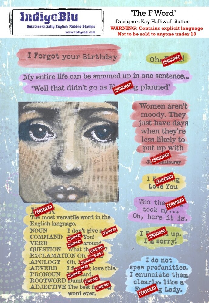 IndigoBlu The F Word A5 Red Rubber Stamp by Kay Halliwell-Sutton (IND1124) (OUTLET) IndigoBlu The F Word A5 Red Rubber Stamp by Kay Halliwell-Sutton (IND1124) (OUTLET)