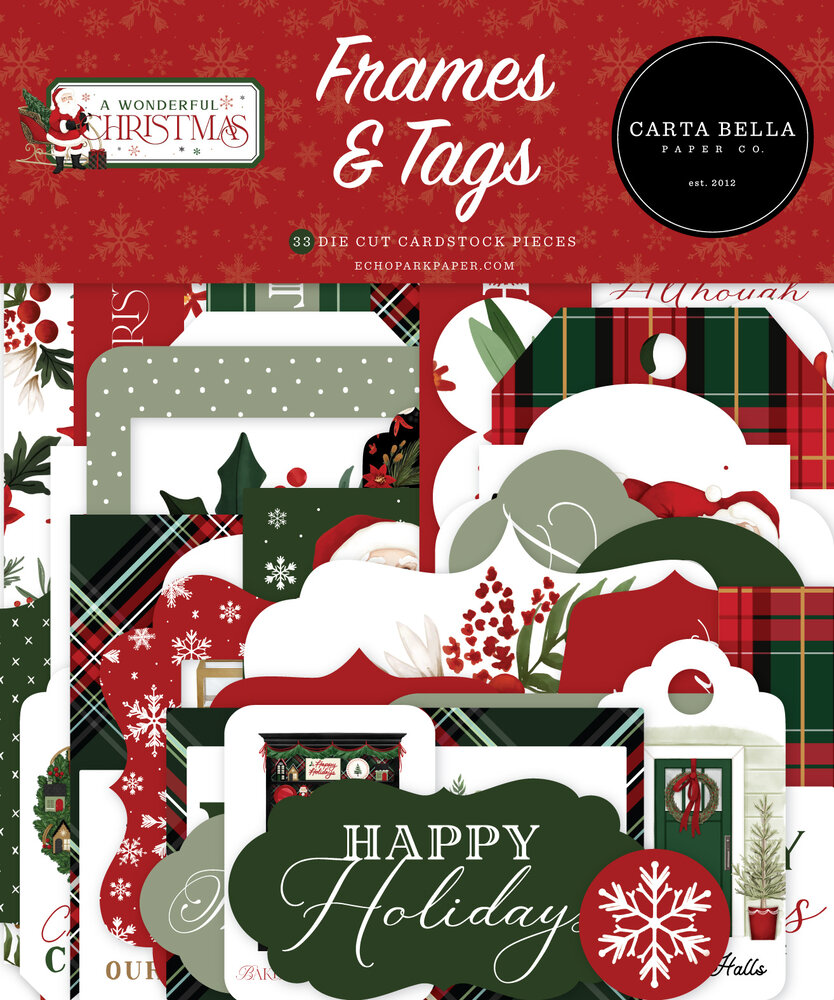 Carta Bella A Wonderful Christmas Frames & Tags (CBAWC328025) (OUTLET) Carta Bella A Wonderful Christmas Frames & Tags (CBAWC328025) (OUTLET)