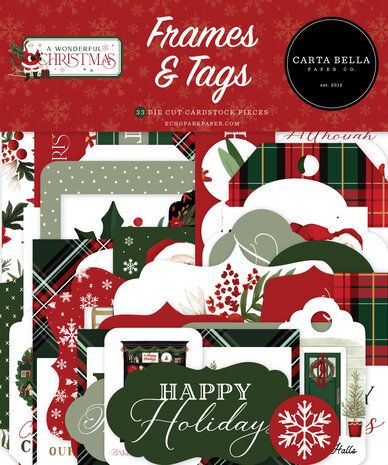 Carta Bella A Wonderful Christmas Frames & Tags (CBAWC328025) (OUTLET) Carta Bella A Wonderful Christmas Frames & Tags (CBAWC328025) (OUTLET)