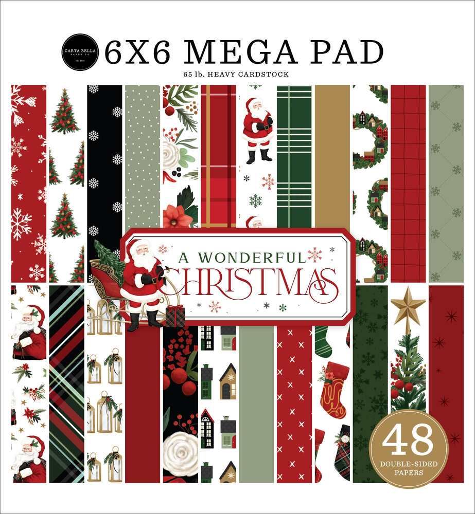 Carta Bella A Wonderful Christmas Cardmakers 6x6 Inch Mega Pad (CBAWC328031) (OUTLET)