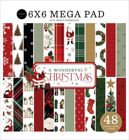 Carta Bella A Wonderful Christmas Cardmakers 6x6 Inch Mega Pad (CBAWC328031) (OUTLET)
