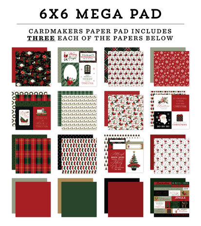 Carta Bella A Wonderful Christmas Cardmakers 6x6 Inch Mega Pad (CBAWC328031) (OUTLET)