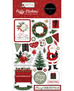 Carta Bella A Wonderful Christmas Puffy Stickers (CBAWC328066) (OUTLET)