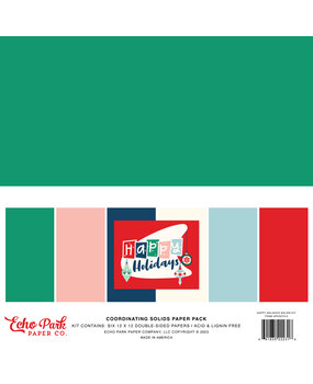 Echo Park Happy Holidays 12x12 Inch Coordinating Solids Paper Pack (HPH327015) (DISCONTINUED)