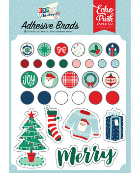 Echo Park Happy Holidays Adhesive Brads (HPH327020) (DISCONTINUED)