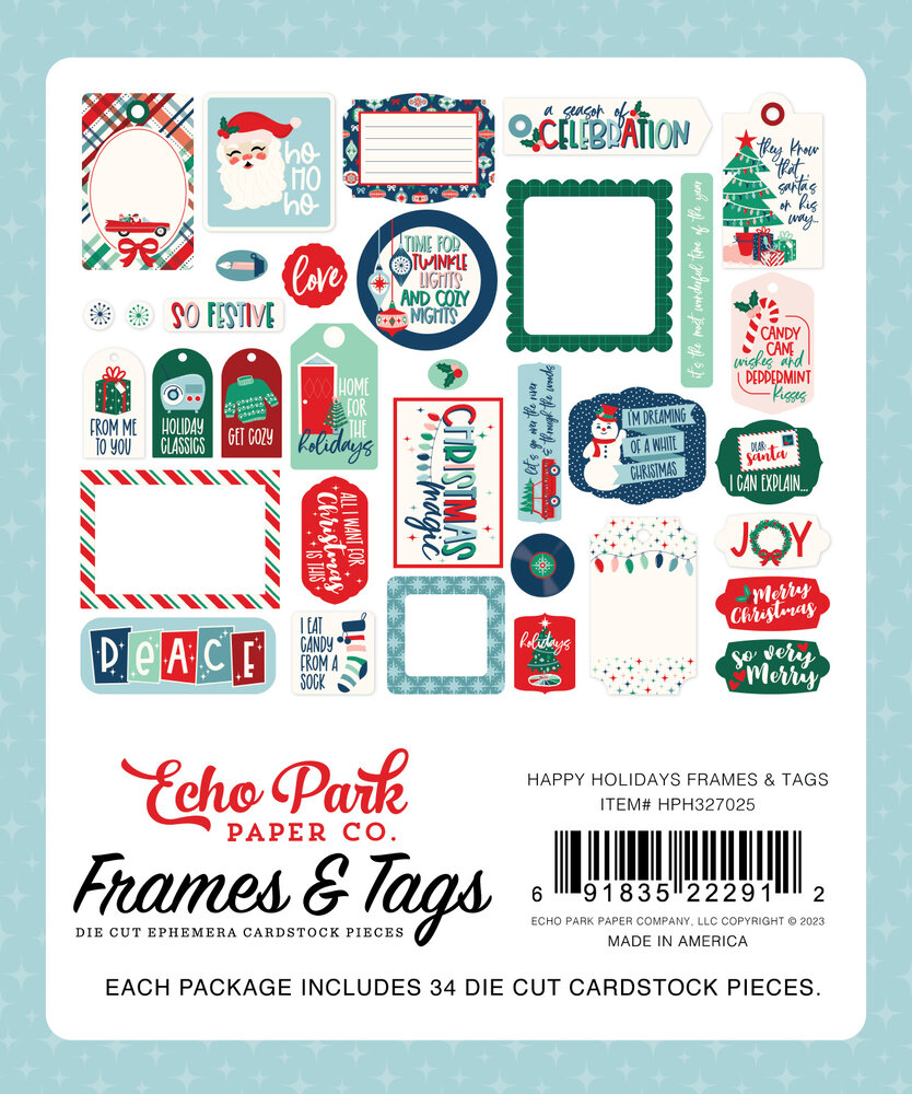 Echo Park Happy Holidays Frames & Tags (HPH327025) (OUTLET)