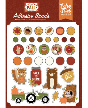 Echo Park I Love Fall Adhesive Brads (LFA225020) (OUTLET)