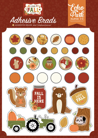 Echo Park I Love Fall Adhesive Brads (LFA225020) (DISCONTINUED)