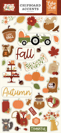 Echo Park I Love Fall Chipboard Accents (LFA225021) (DISCONTINUED)