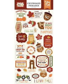 Echo Park I Love Fall Chipboard Phrases (LFA225022) (DISCONTINUED)