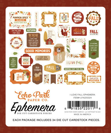 Echo Park I Love Fall Ephemera (LFA225024) (DISCONTINUED) Echo Park I Love Fall Ephemera (LFA225024) (DISCONTINUED)