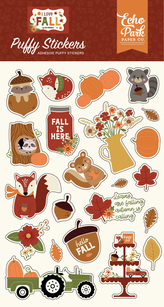 Echo Park I Love Fall Puffy Stickers (LFA225066) (DISCONTINUED)