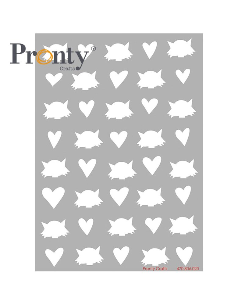 Pronty Crafts Stencil Purrrfect Hearts & Heads A5 (470.806.020) (OUTLET)