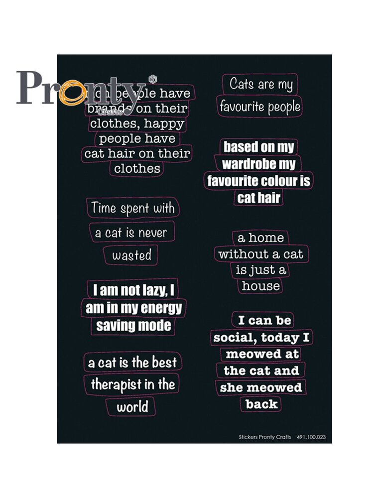 Pronty Crafts Stickers Purrrfect Quotes A5 (491.100.023) (OUTLET)