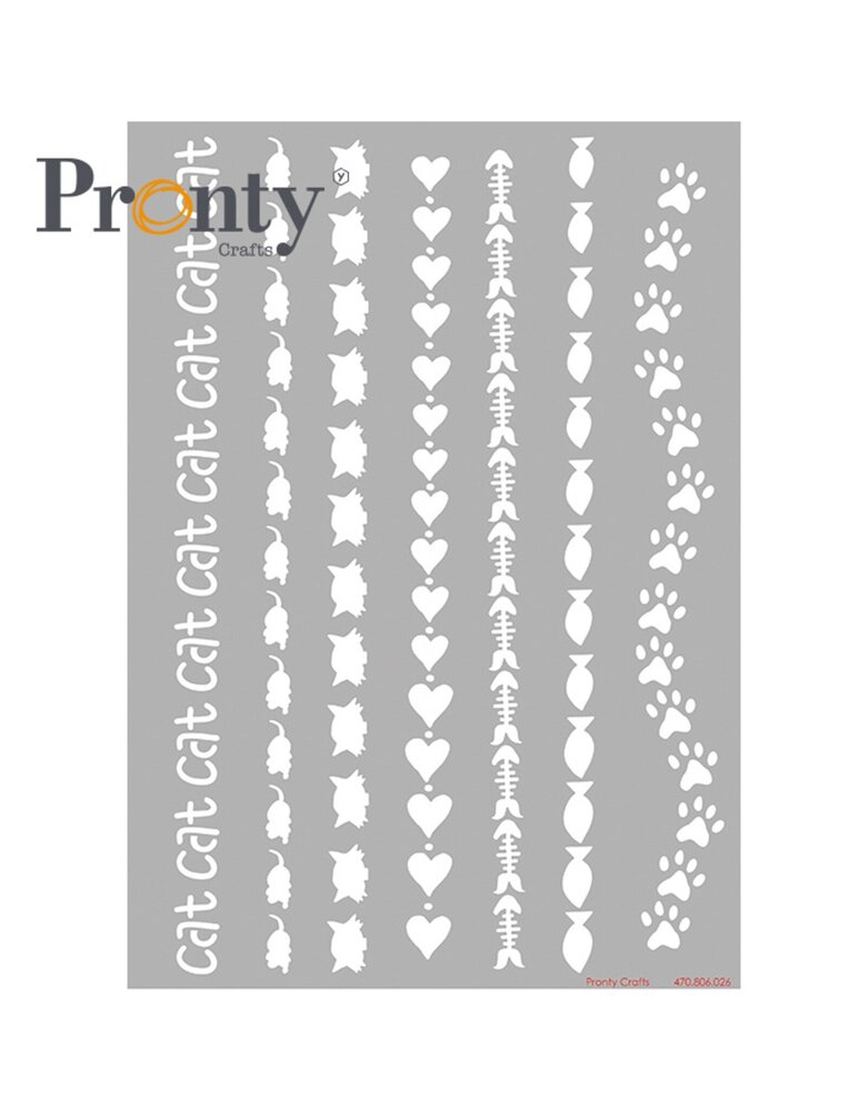 Pronty Crafts Stencil Purrrfect Borders A4 (470.806.026) (OUTLET)