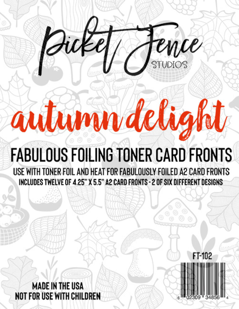 Picket Fence Studios Fabulous Foiling Toner Card Fronts Autumn Delight (12pcs) (FT-102) (OUTLET) Picket Fence Studios Fabulous Foiling Toner Card Fronts Autumn Delight (12pcs) (FT-102) (OUTLET)