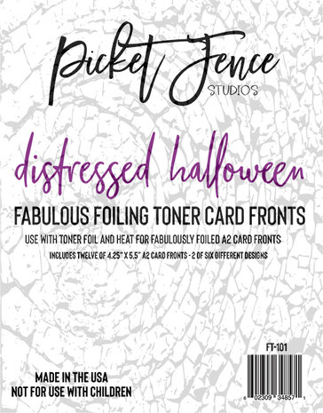 Picket Fence Studios Fabulous Foiling Toner Card Fronts Distressed Halloween (12pcs) (FT-101) (OUTLET)