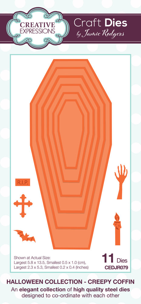 Creative Expressions Jamie Rodgers Craft Die Halloween Creepy Coffin (CEDJR079) (OUTLET)