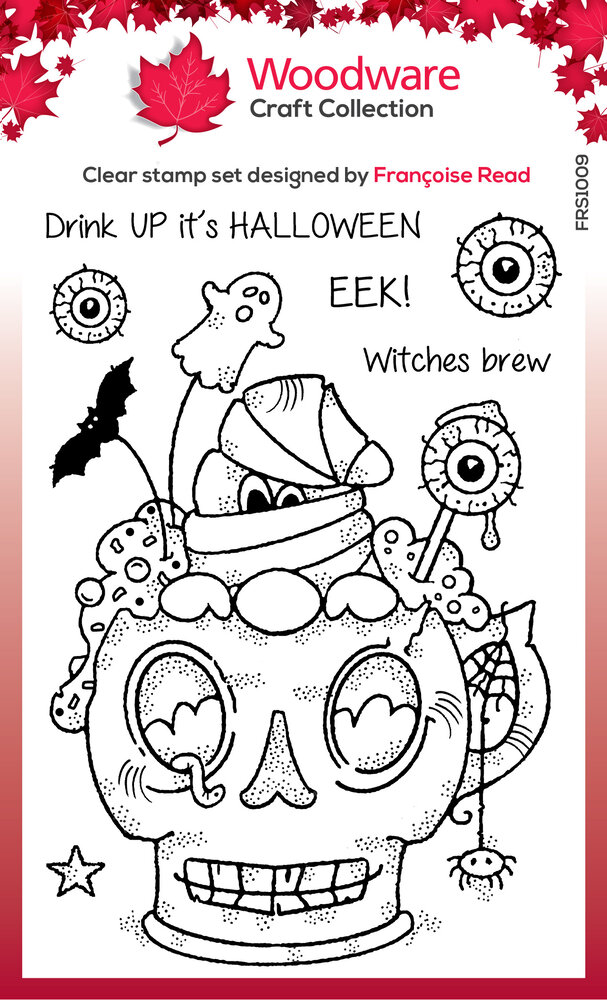 Woodware Spooky Cup Clear Stamps (FRS1009) (OUTLET)