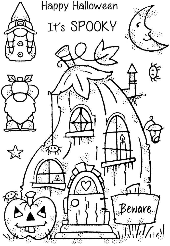 Woodware Pumpkin House Clear Stamps (FRS1011) (OUTLET)