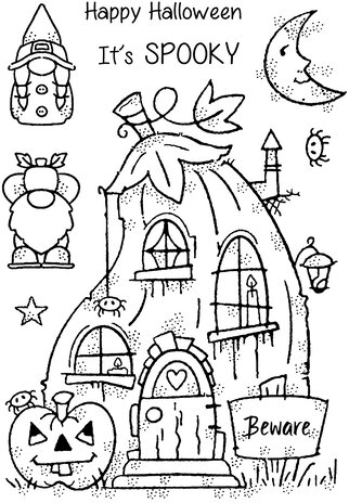 Woodware Pumpkin House Clear Stamps (FRS1011) (OUTLET)