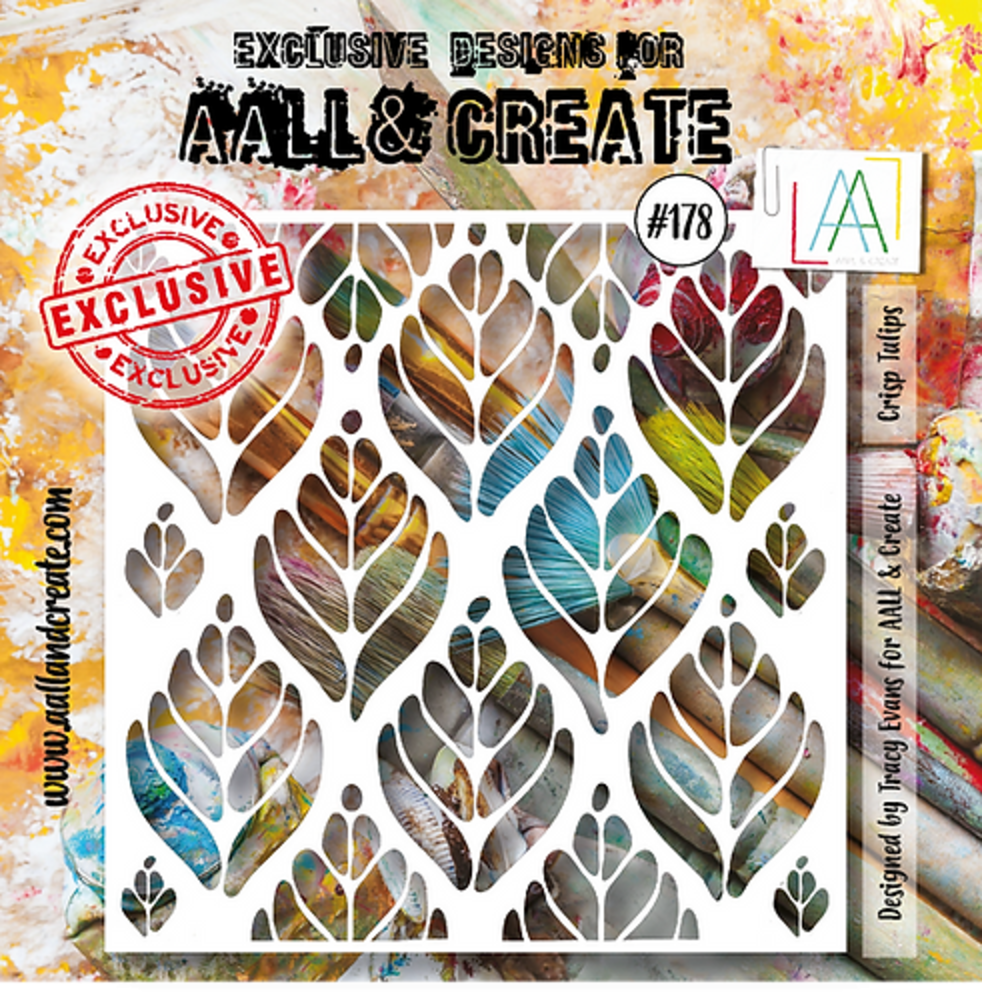 Aall and Create Stencil 6x6 Inch Crisp Tulips (AALL-PC-178) (DISCONTINUED)
