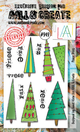 Aall and Create Stamp Set A6 Peace Trees (AALL-TP-949) (DISCONTINUED)