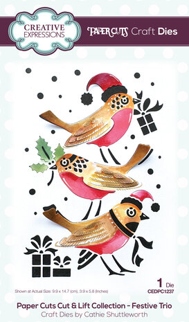 Creative Expressions Cathie Shuttleworth Paper Cuts Cut & Lift Festive Trio (CEDPC1237) (OUTLET)
