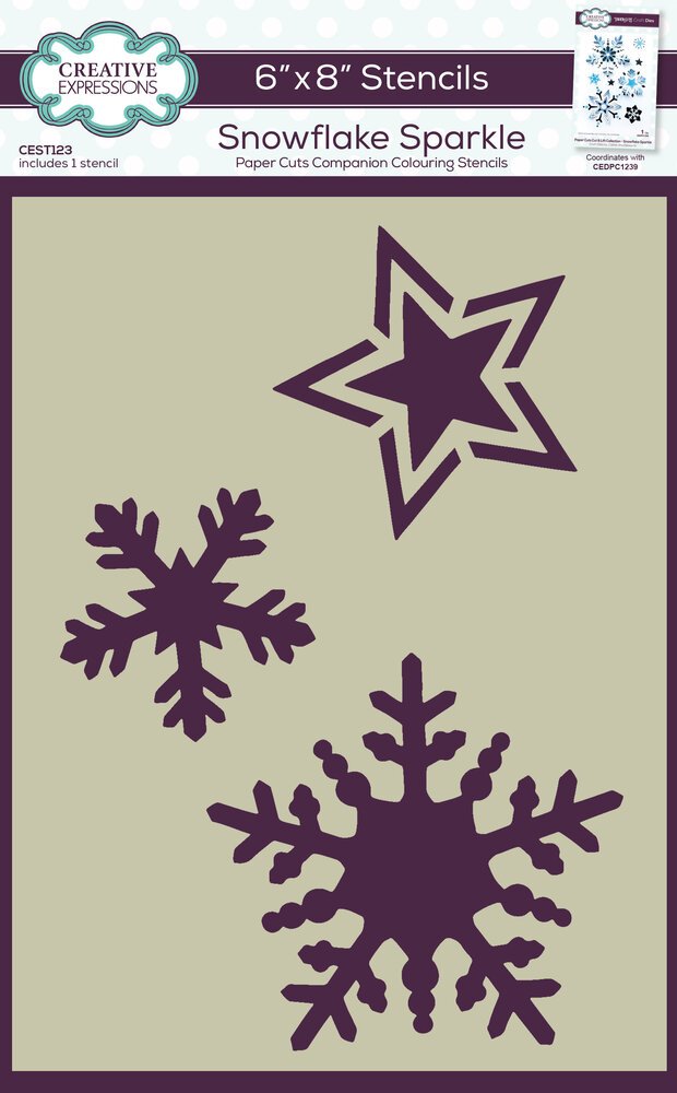Creative Expressions Companion Colouring Stencil Snowflake Sparkle (CEST123) (OUTLET) Creative Expressions Companion Colouring Stencil Snowflake Sparkle (CEST123) (OUTLET)