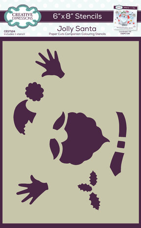Creative Expressions Companion Colouring Stencil Jolly Santa (CEST124) (OUTLET)