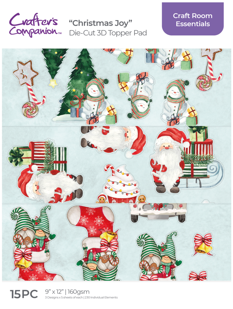 Crafter's Companion 3D Topper Pad Christmas Joy (CC-CRE-DTPAD9-CJOY) (OUTLET)