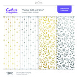 Crafter's Companion Luxury Foiled Acetate Pack Festive Gold & Silver (CC-PAD12-LUXF-FEGS) (OUTLET)