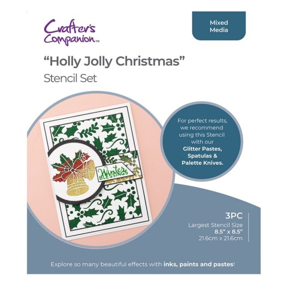 Crafter's Companion Stencil Set Holly Jolly Christmas (CC-STEN-HJOC) (OUTLET) Crafter's Companion Stencil Set Holly Jolly Christmas (CC-STEN-HJOC) (OUTLET)