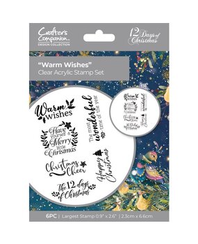 Crafter's Companion Twelve Days of Christmas Clear Acrylic Stamp Warm Wishes (TDC-CA-ST-WW) (OUTLET)