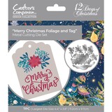 Crafter's Companion Twelve Days of Christmas Metal Die Merry Christmas Foliage and Tag Set (TDC-MD-MCF) (OUTLET)