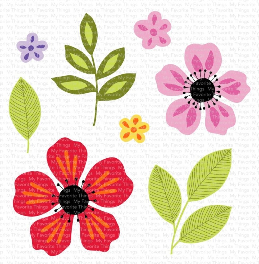 My Favorite Things Flashy Florals Clear Stamps (CS-810) (OUTLET)