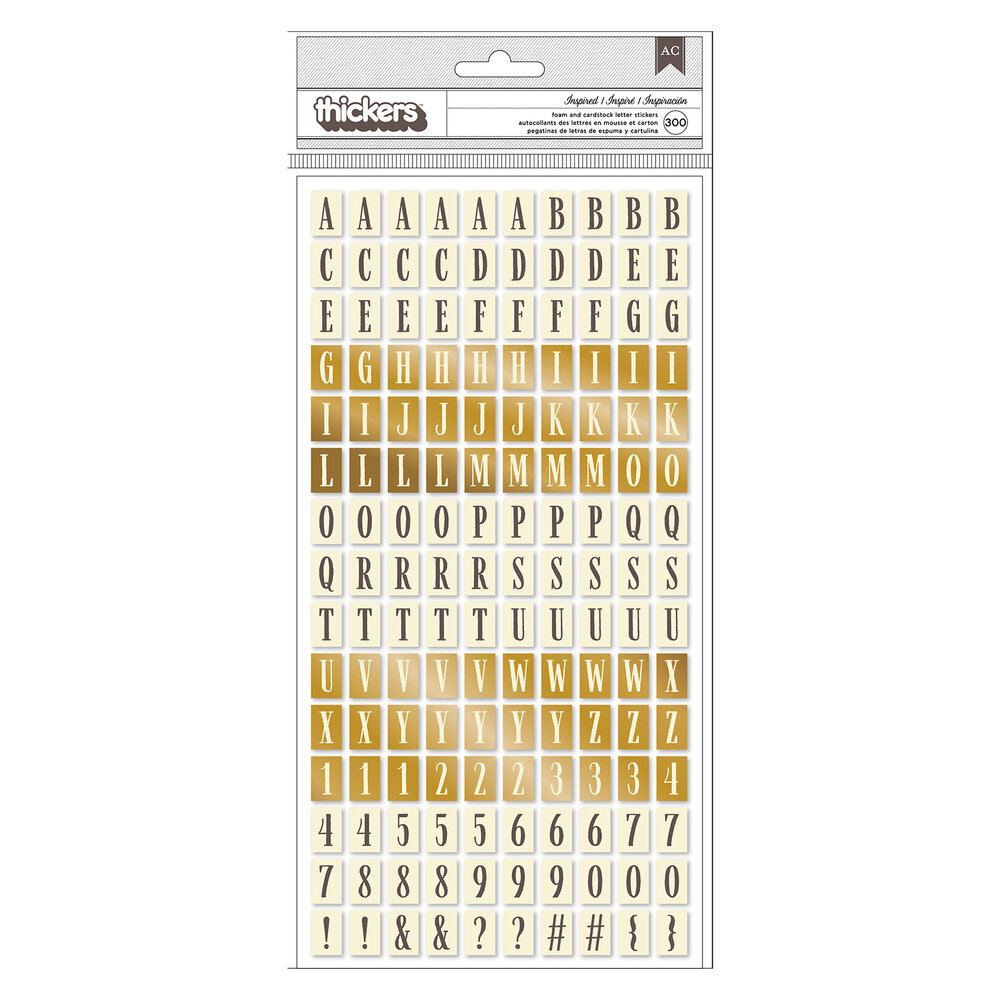 American Crafts Moonlight Magic Alpha Gold Foil Tickers (300pcs) (34022036) (OUTLET) American Crafts Moonlight Magic Alpha Gold Foil Tickers (300pcs) (34022036) (OUTLET)
