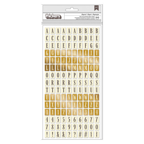 American Crafts Moonlight Magic Alpha Gold Foil Tickers (300pcs) (34022036) (OUTLET) American Crafts Moonlight Magic Alpha Gold Foil Tickers (300pcs) (34022036) (OUTLET)