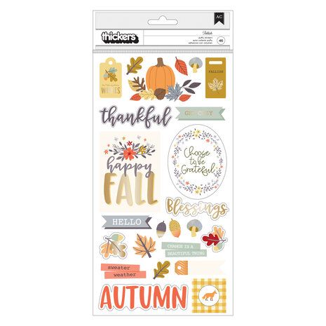 American Crafts Thickers Farmstead Harvest Phrase Gold Foil Puffy (46pcs) (34024734) (OUTLET) American Crafts Thickers Farmstead Harvest Phrase Gold Foil Puffy (46pcs) (34024734) (OUTLET)